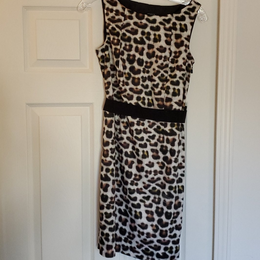 Ann Taylor Petite Multicolor Leopard Dress
